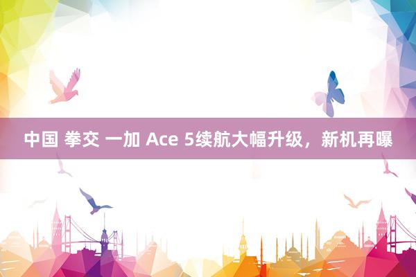 中国 拳交 一加 Ace 5续航大幅升级，新机再曝