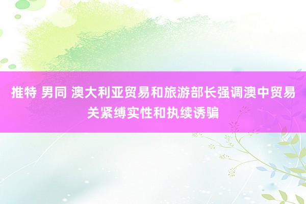 推特 男同 澳大利亚贸易和旅游部长强调澳中贸易关紧缚实性和执续诱骗