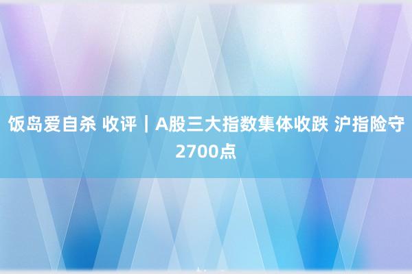 饭岛爱自杀 收评｜A股三大指数集体收跌 沪指险守2700点