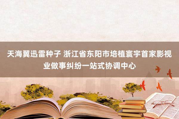 天海翼迅雷种子 浙江省东阳市培植寰宇首家影视业做事纠纷一站式协调中心