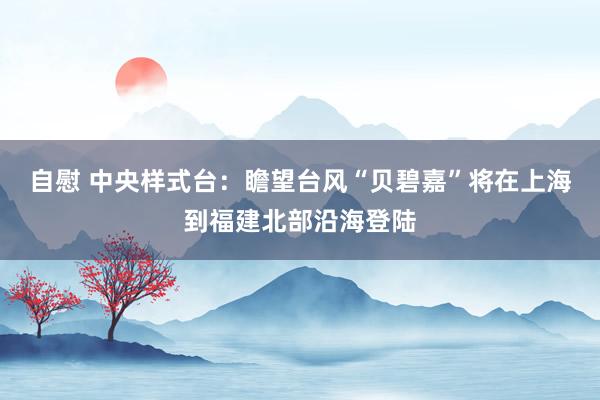 自慰 中央样式台：瞻望台风“贝碧嘉”将在上海到福建北部沿海登陆