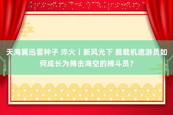 天海翼迅雷种子 淬火丨新风光下 舰载机遨游员如何成长为搏击海空的搏斗员？