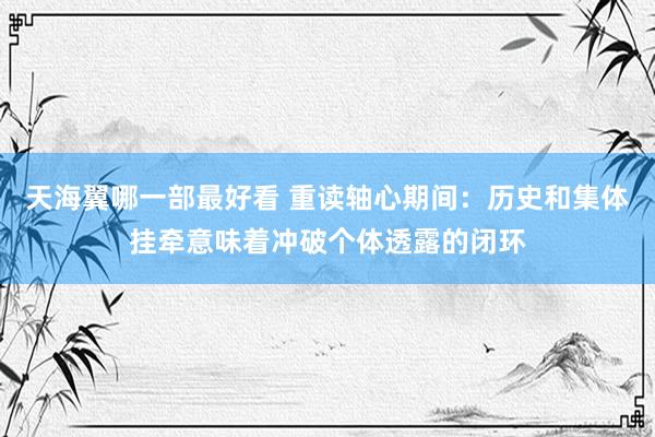 天海翼哪一部最好看 重读轴心期间：历史和集体挂牵意味着冲破个体透露的闭环