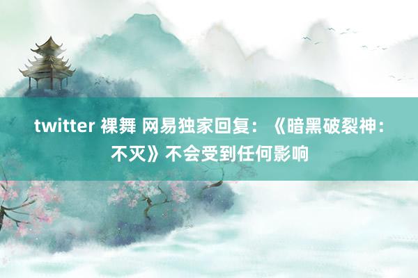 twitter 裸舞 网易独家回复：《暗黑破裂神：不灭》不会受到任何影响