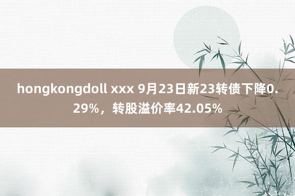 hongkongdoll xxx 9月23日新23转债下降0.29%，转股溢价率42.05%