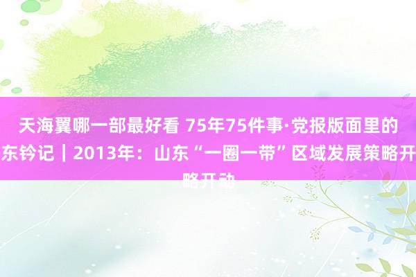 天海翼哪一部最好看 75年75件事·党报版面里的山东钤记｜2013年：山东“一圈一带”区域发展策略开动