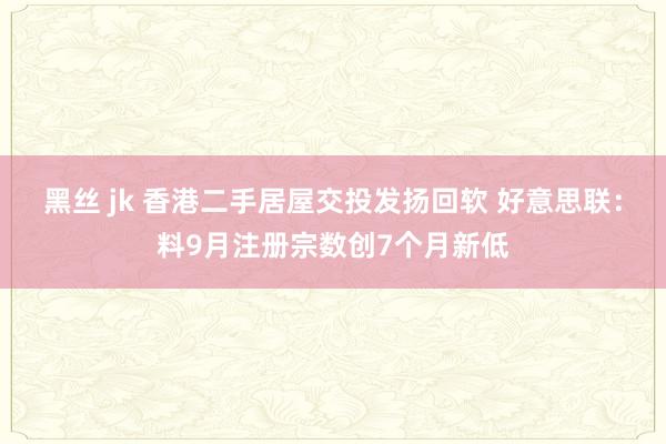 黑丝 jk 香港二手居屋交投发扬回软 好意思联：料9月注册宗数创7个月新低