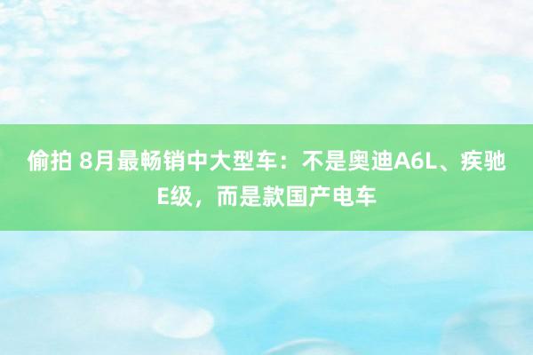 偷拍 8月最畅销中大型车：不是奥迪A6L、疾驰E级，而是款国产电车