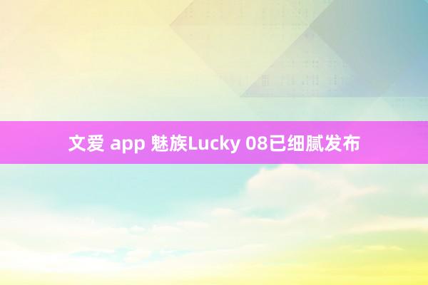 文爱 app 魅族Lucky 08已细腻发布