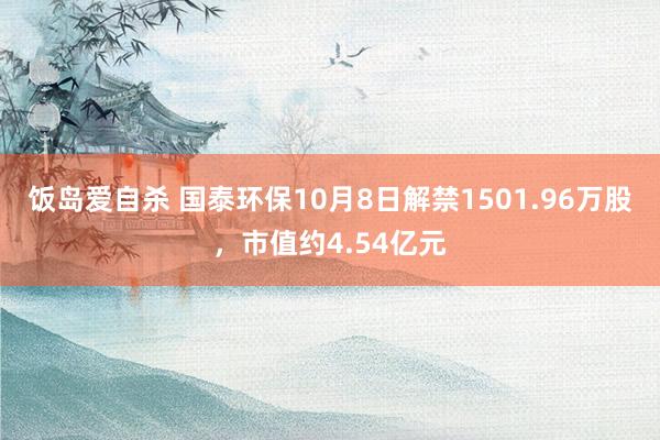 饭岛爱自杀 国泰环保10月8日解禁1501.96万股，市值约4.54亿元