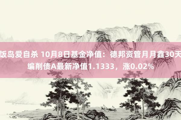 饭岛爱自杀 10月8日基金净值：德邦资管月月鑫30天编削债A最新净值1.1333，涨0.02%