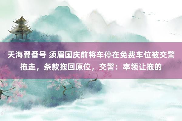 天海翼番号 须眉国庆前将车停在免费车位被交警拖走，条款拖回原位，交警：率领让拖的