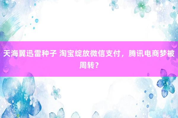 天海翼迅雷种子 淘宝绽放微信支付，腾讯电商梦被周转？