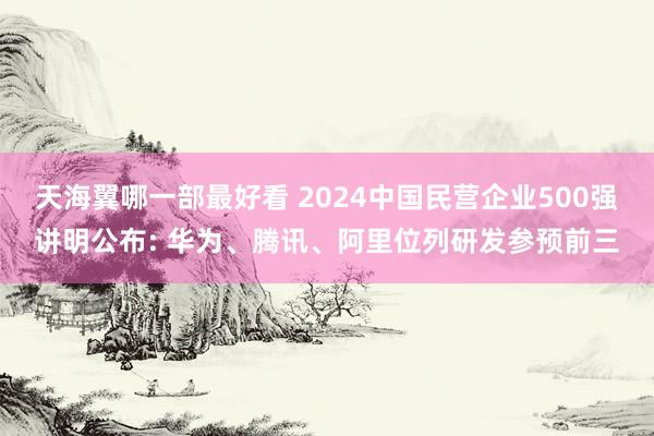 天海翼哪一部最好看 2024中国民营企业500强讲明公布: 华为、腾讯、阿里位列研发参预前三