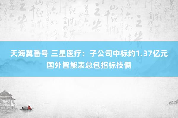 天海翼番号 三星医疗：子公司中标约1.37亿元国外智能表总包招标技俩