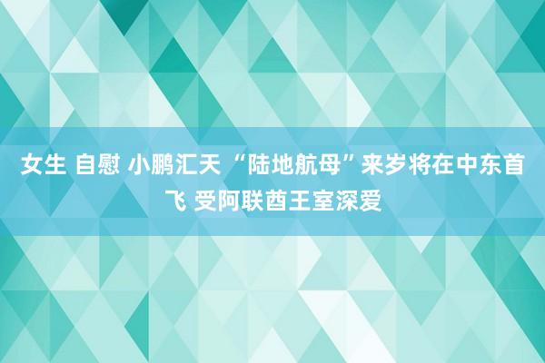 女生 自慰 小鹏汇天 “陆地航母”来岁将在中东首飞 受阿联酋王室深爱