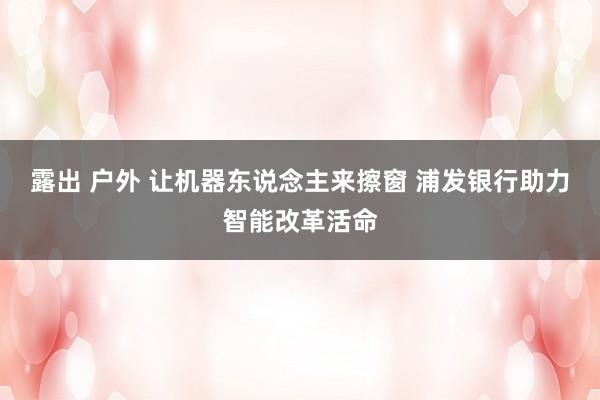 露出 户外 让机器东说念主来擦窗 浦发银行助力智能改革活命