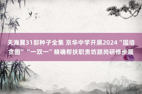 天海翼31部种子全集 京华中学开展2024“国培贪图”“一双一”精确帮扶职责坊跟岗研修步履