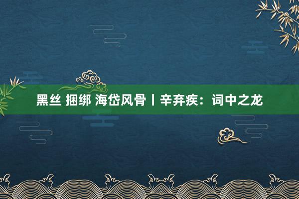 黑丝 捆绑 海岱风骨丨辛弃疾：词中之龙