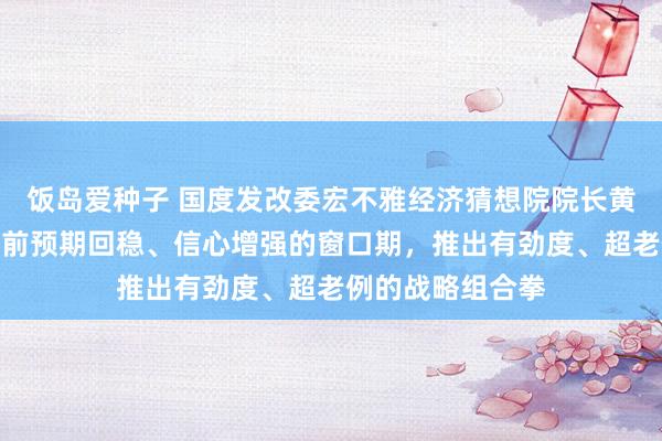 饭岛爱种子 国度发改委宏不雅经济猜想院院长黄汉权：要收拢面前预期回稳、信心增强的窗口期，推出有劲度、超老例的战略组合拳