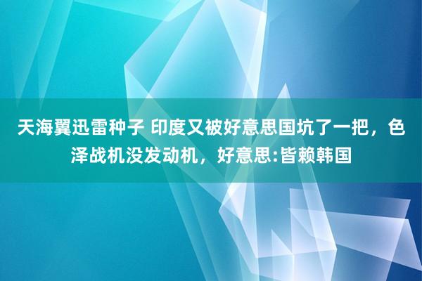 天海翼迅雷种子 印度又被好意思国坑了一把，色泽战机没发动机，好意思:皆赖韩国