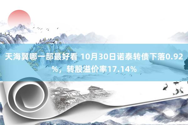 天海翼哪一部最好看 10月30日诺泰转债下落0.92%，转股溢价率17.14%