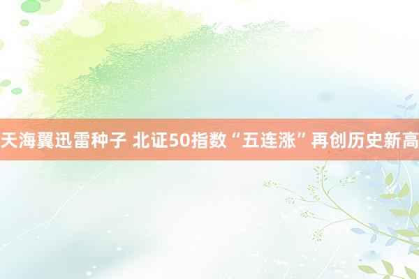 天海翼迅雷种子 北证50指数“五连涨”再创历史新高