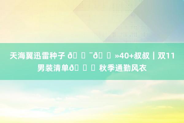 天海翼迅雷种子 👨🏻40+叔叔｜双11男装清单🍂秋季通勤风衣