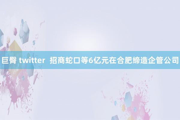 巨臀 twitter  招商蛇口等6亿元在合肥缔造企管公司