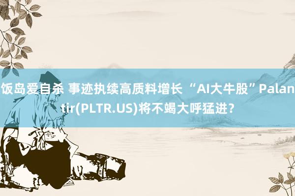 饭岛爱自杀 事迹执续高质料增长 “AI大牛股”Palantir(PLTR.US)将不竭大呼猛进？