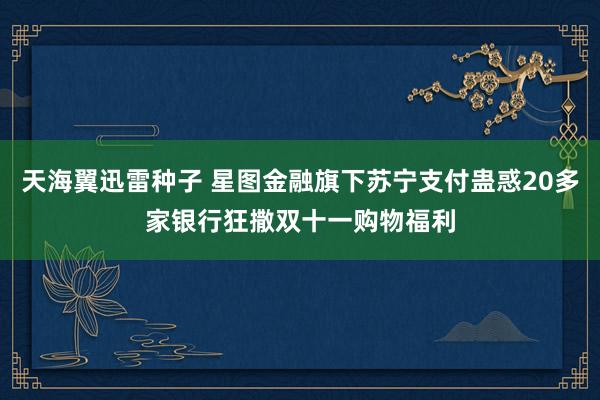 天海翼迅雷种子 星图金融旗下苏宁支付蛊惑20多家银行狂撒双十一购物福利