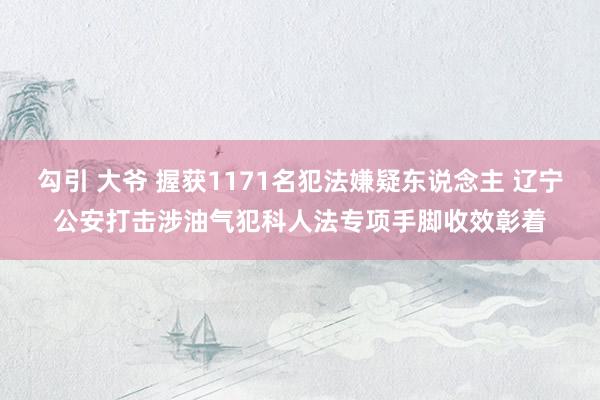 勾引 大爷 握获1171名犯法嫌疑东说念主 辽宁公安打击涉油气犯科人法专项手脚收效彰着