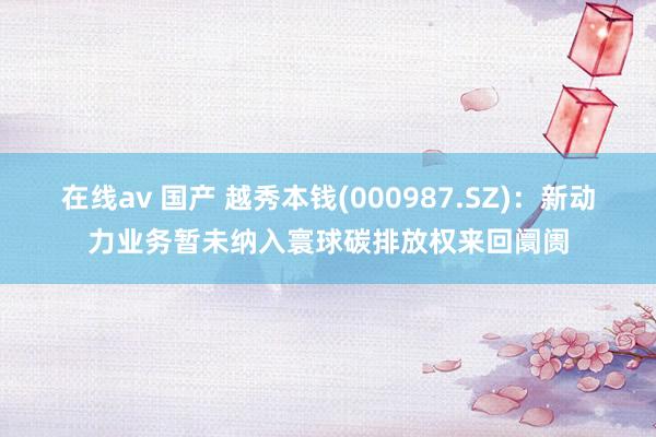 在线av 国产 越秀本钱(000987.SZ)：新动力业务暂未纳入寰球碳排放权来回阛阓