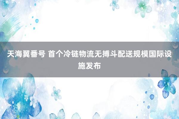 天海翼番号 首个冷链物流无搏斗配送规模国际设施发布