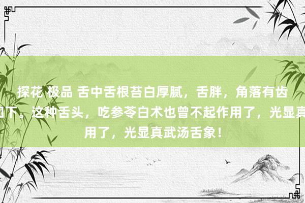 探花 极品 舌中舌根苔白厚腻，舌胖，角落有齿痕，舌尖凹下。这种舌头，吃参苓白术也曾不起作用了，光显真武汤舌象！