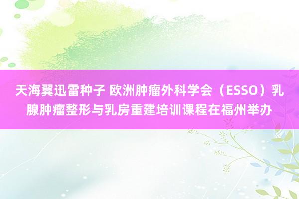 天海翼迅雷种子 欧洲肿瘤外科学会（ESSO）乳腺肿瘤整形与乳房重建培训课程在福州举办