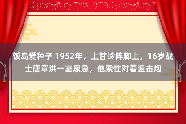 饭岛爱种子 1952年，上甘岭阵脚上，16岁战士唐章洪一霎尿急，他索性对着迫击炮