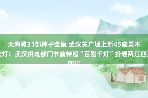 天海翼31部种子全集 武汉关广场上新45座景不雅灯！武汉供电部门节前特巡“百路千灯”扮靓两江四岸