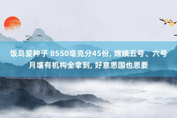 饭岛爱种子 8550毫克分45份， 嫦娥五号、六号月壤有机构全拿到， 好意思国也思要