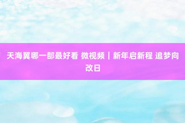 天海翼哪一部最好看 微视频｜新年启新程 追梦向改日