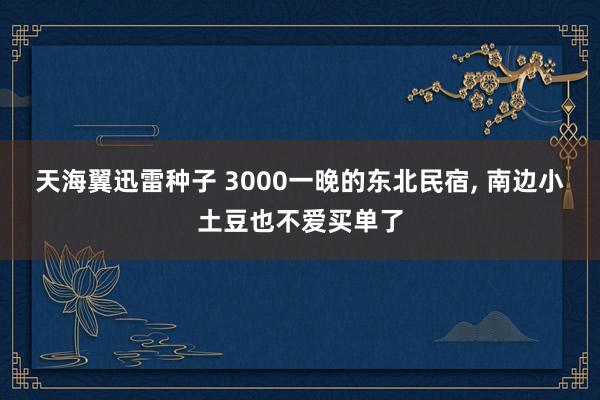 天海翼迅雷种子 3000一晚的东北民宿， 南边小土豆也不爱买单了