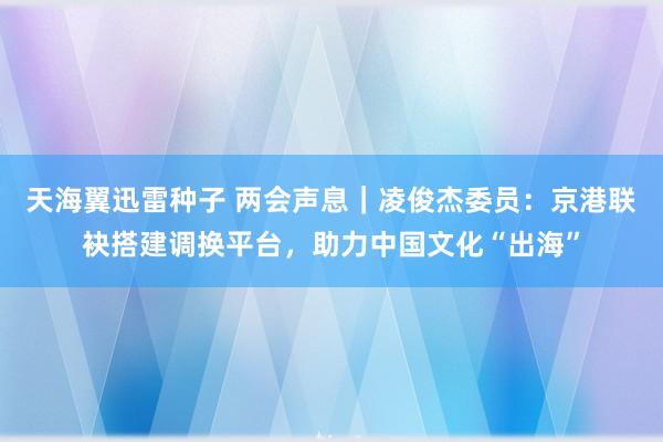 天海翼迅雷种子 两会声息｜凌俊杰委员：京港联袂搭建调换平台，助力中国文化“出海”