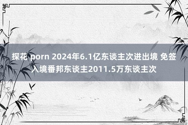 探花 porn 2024年6.1亿东谈主次进出境 免签入境番邦东谈主2011.5万东谈主次