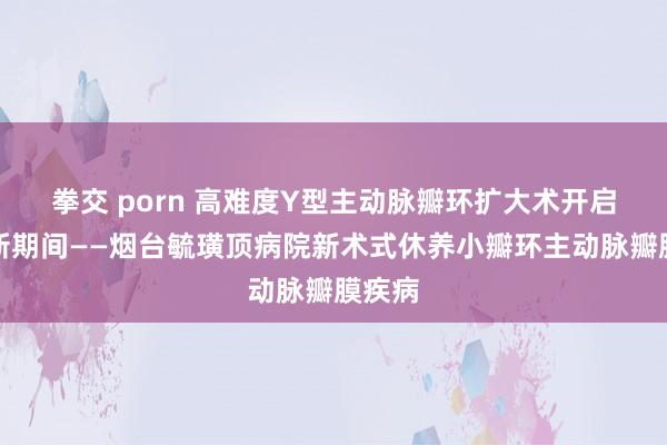 拳交 porn 高难度Y型主动脉瓣环扩大术开启休养新期间——烟台毓璜顶病院新术式休养小瓣环主动脉瓣膜疾病