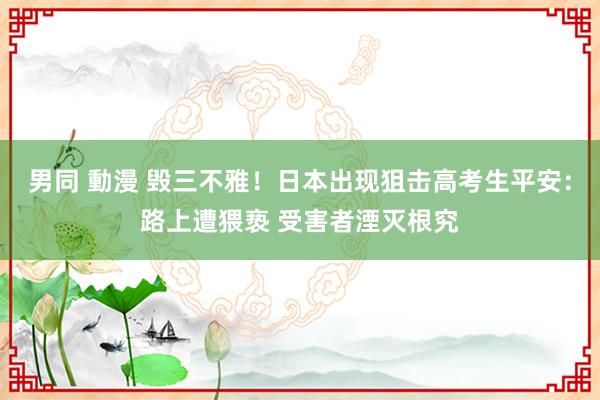 男同 動漫 毁三不雅！日本出现狙击高考生平安：路上遭猥亵 受害者湮灭根究