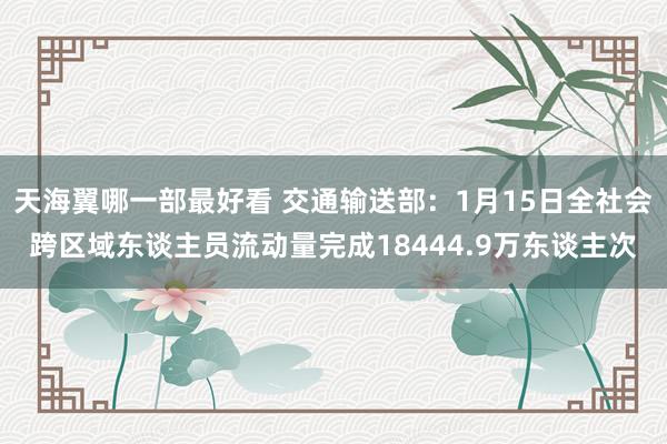 天海翼哪一部最好看 交通输送部：1月15日全社会跨区域东谈主员流动量完成18444.9万东谈主次